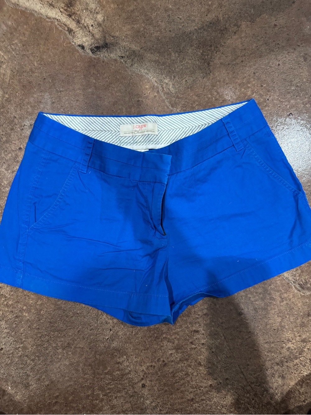 J. Crew Bright Royal Blue & Coral Cotton Chino Shorts